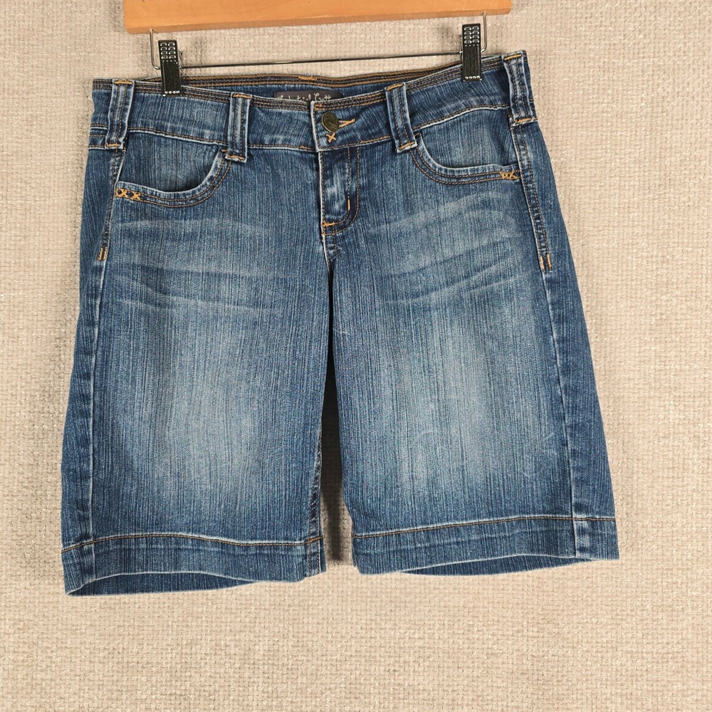 Industrial Cotton Womens Denim Bermuda Shorts Blue Medium Wash Size 9